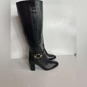 NAPOLEONI Italian Handcrafted  Knee High Leather  Women Boots  Black Sz 10.5/41